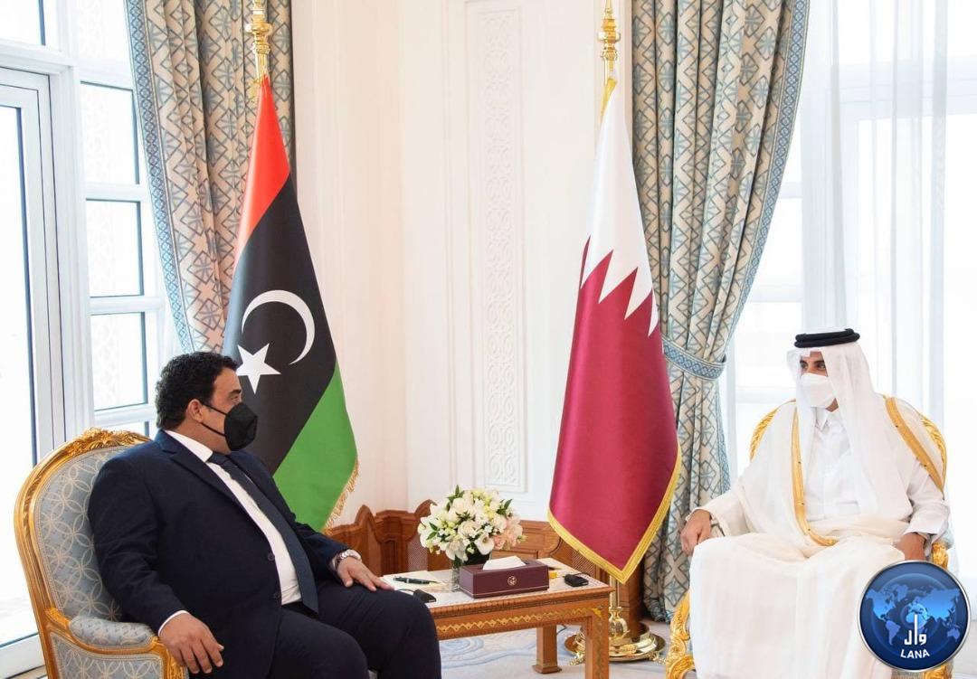 أمير دولة قطر يستقبل رئيس المجلس الرئاسي محمد المنفي