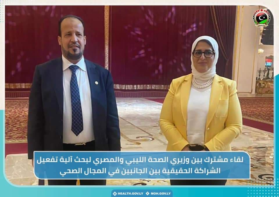 وزير الصحة يبحث آلية تفعيل الشراكة الحقيقية مع نظيرته المصرية