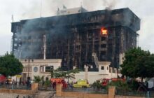 حريق هائل يلتهم كامل مبنى مديرية أمن الإسماعيلية