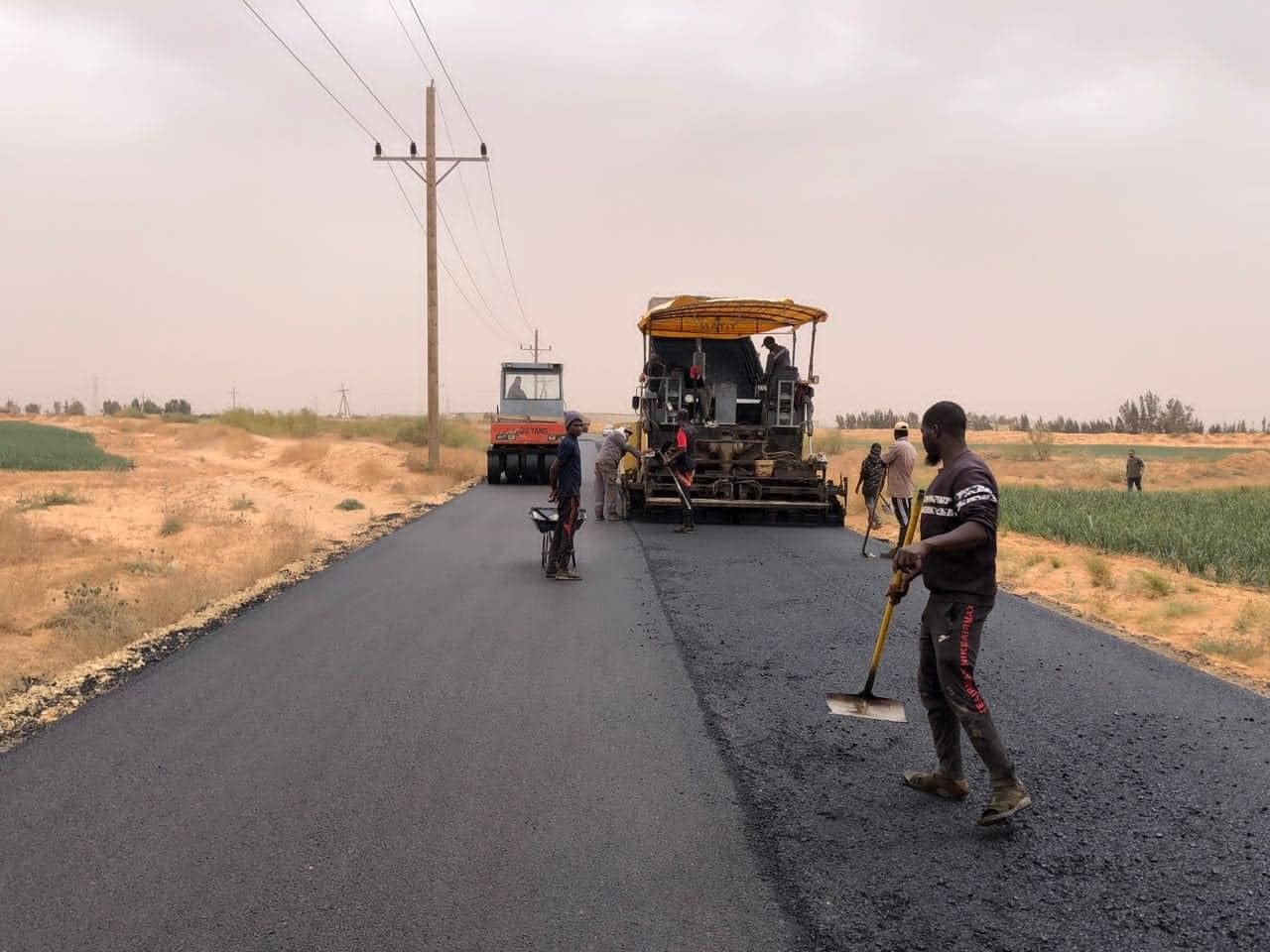 قرب الانتهاء من مشروع إنشاء طريق الرابش المزدوج ببلدية أبوسليم 