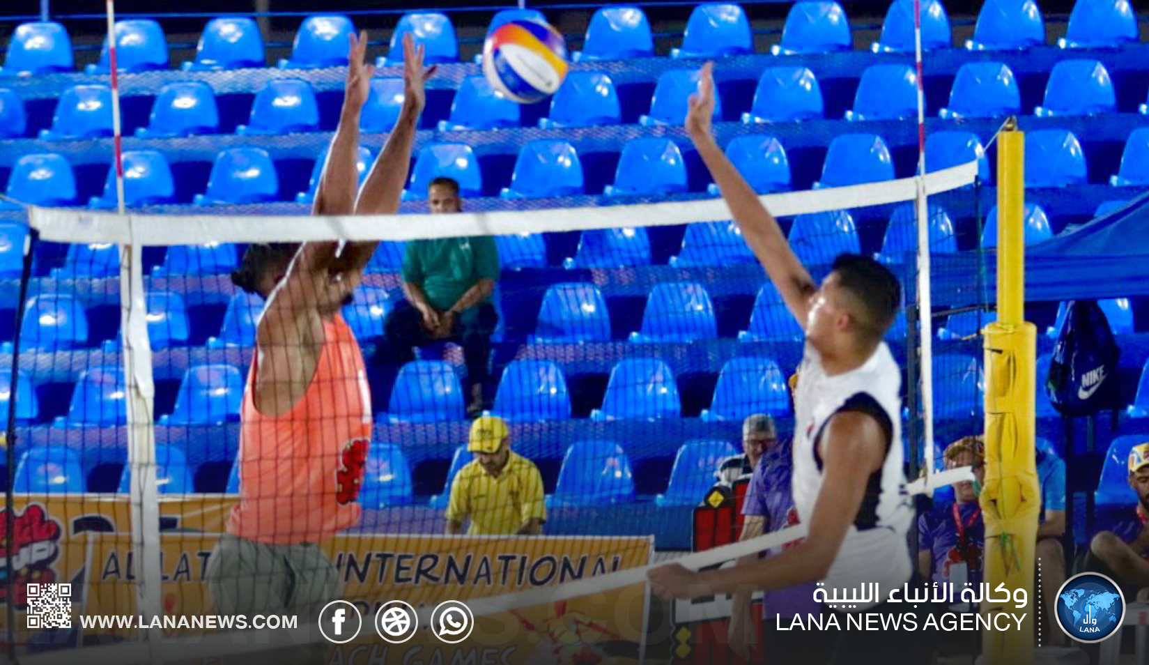 فوزان ليبيان في انطلاق بطولة الطائرة الشاطئية الدولية في بنغازي