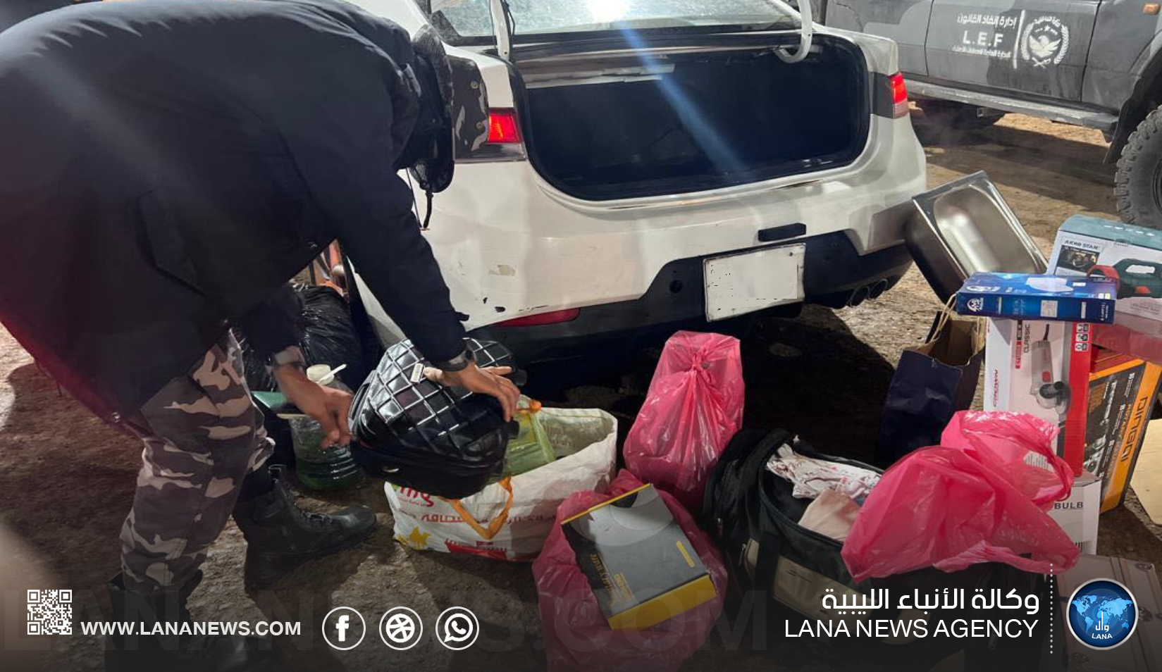 إدارة إنفاذ القانون تضبط مواد وسلع مهربة في منفذ رأس اجدير