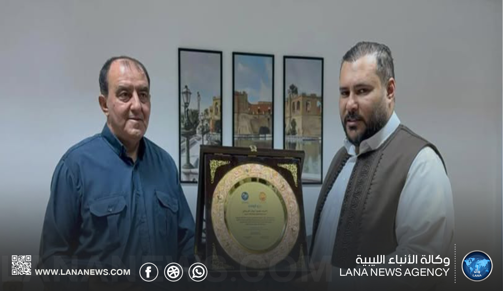 وكالة الأنباء الليبية تكرم المدير العام السابق بدرع الوفاء في الذكرى الستين لتأسيسها