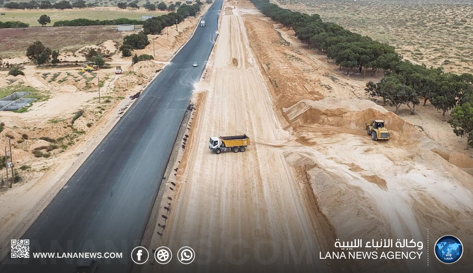 الوطني للتنمية يبرز تقدم أعمال رصف المسار الشرقي للطريق الدولي المزدوج في سرت