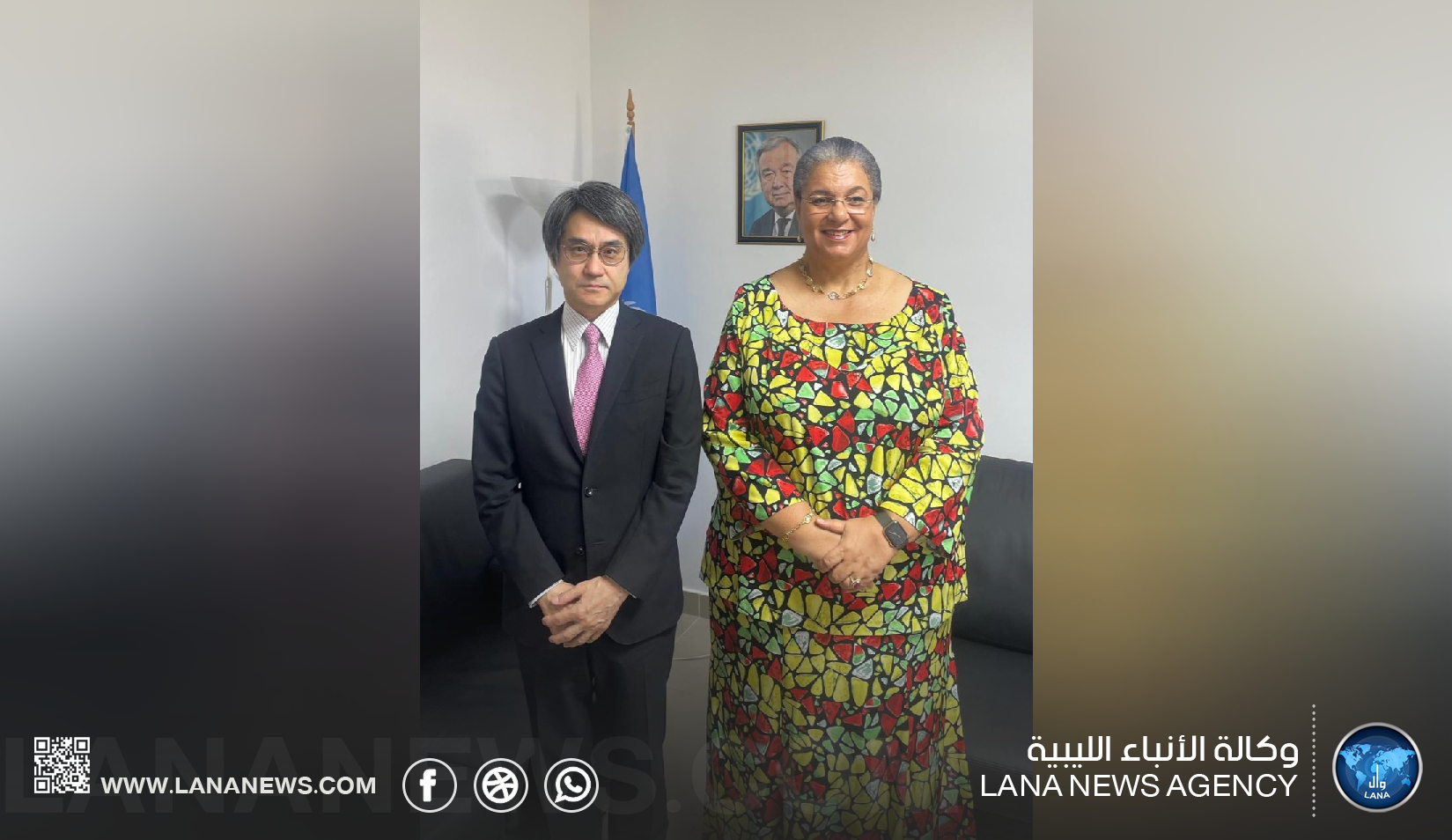 الممثلة الأممية تلتقي بسفير اليابان لمناقشة الأوضاع السياسية والاقتصادية