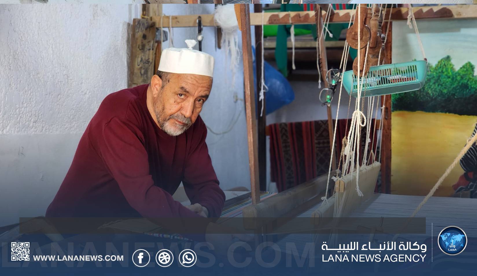 سبعيني واقف للحفاظ على حرفة النول من التلاشي ويدعو لدعم الصناعات التقليدية