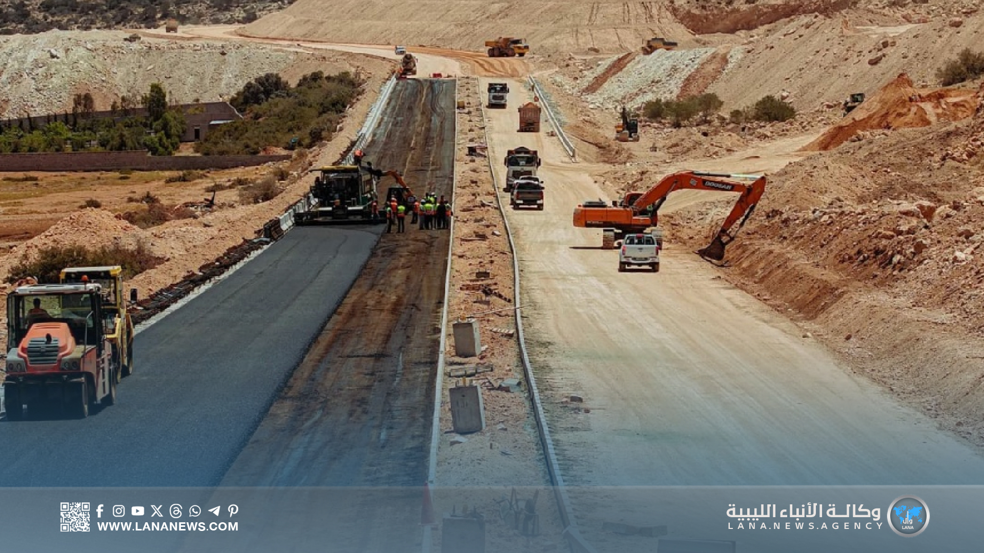 تقدم في توسعة وصيانة طريق الباكور الرابط بين المرج وبنغازي
