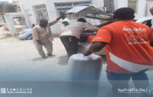 الليبية للإغاثة تُواصل توزيع المساعدات على اللاجئين السودانيين في البيضاء