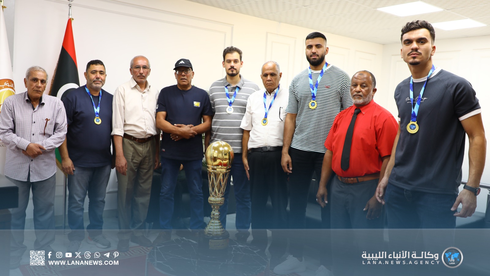 وكالة الأنباء الليبية تُكرم فريق الأهلي بطل الدوري الليبي لكرة السلة