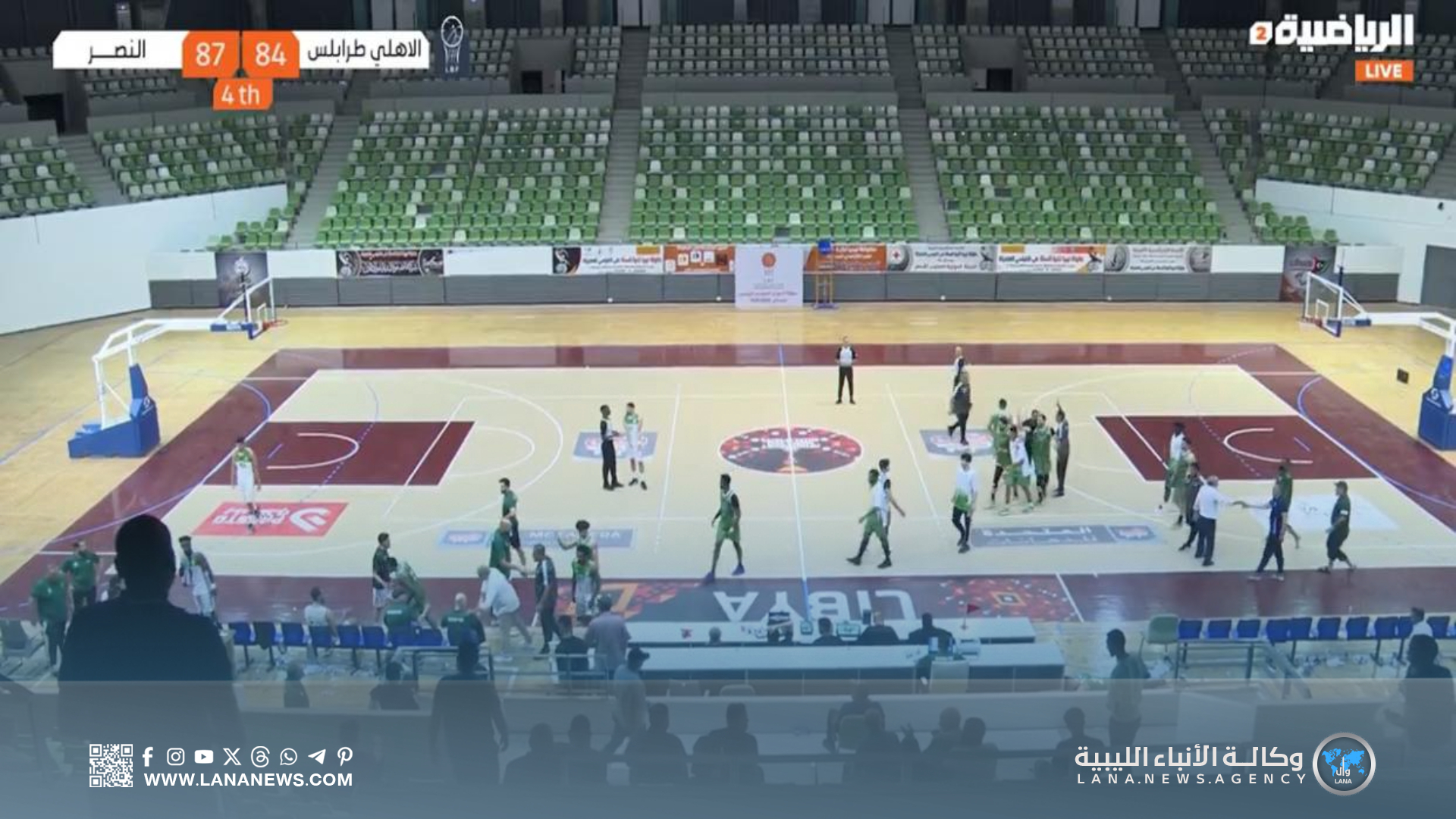 النصر يتفوق على الأهلي طرابلس في نصف نهائي كأس ليبيا لكرة السلة