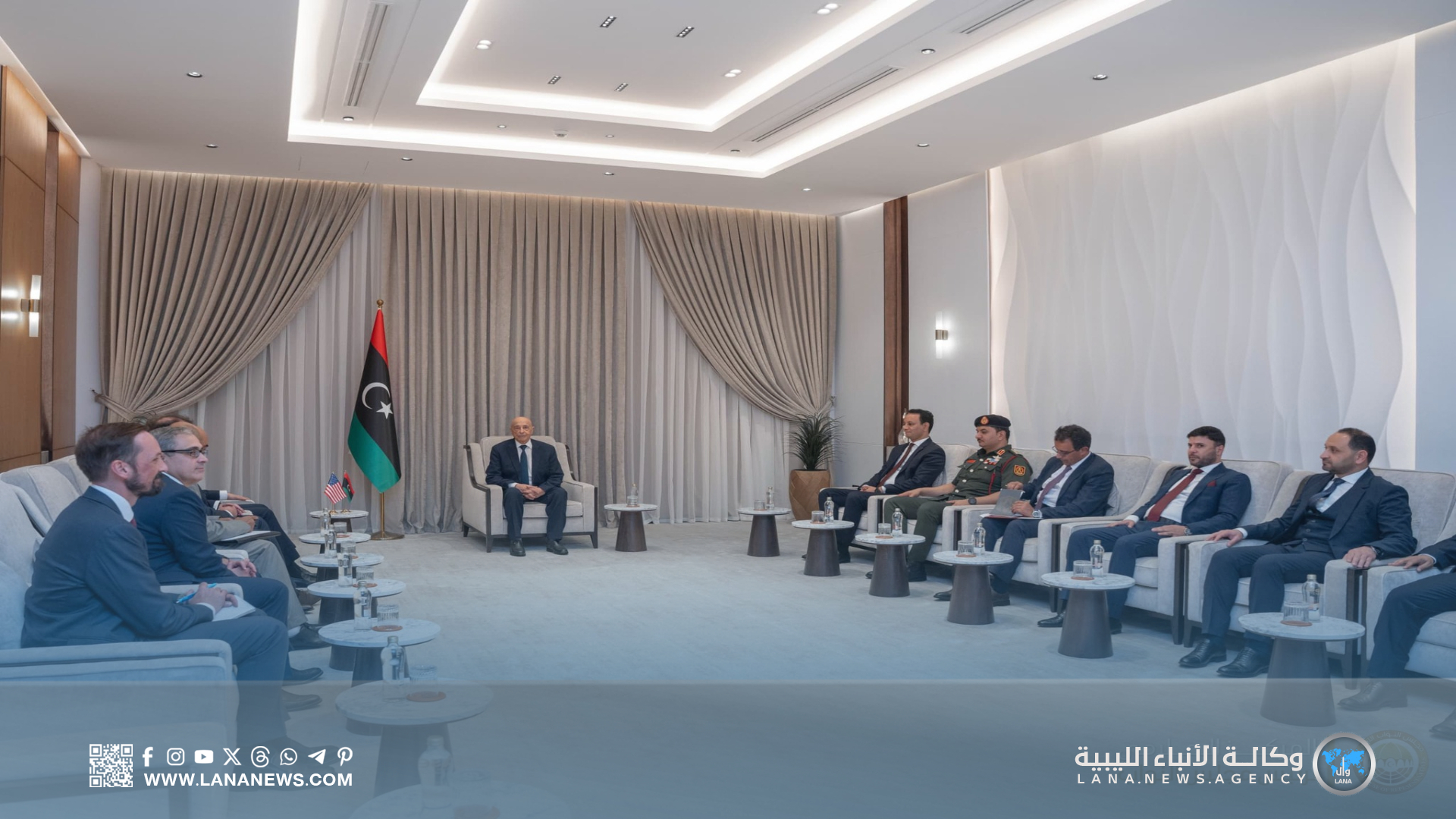 ليبيا وأمريكا تبحثان مستقبل الاستقرار والانتخابات في لقاء رسمي ببنغازي