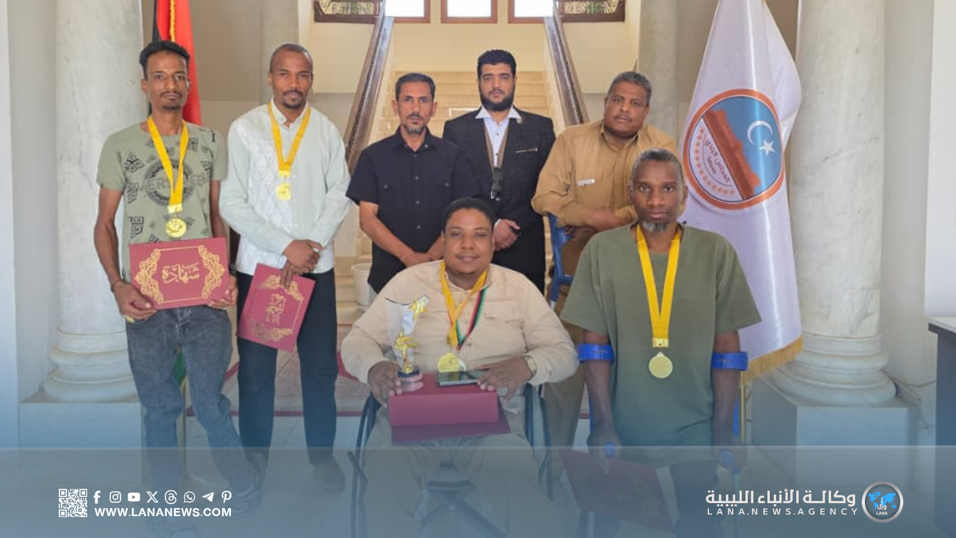 بلدية سبها تكرّم بطل نادي التضامن الفائز في رياضة البوتشيا