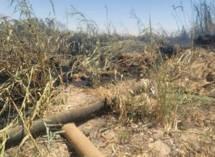 حريق يعرقل جهود صيانة محطة الصرف الصحي في تراغن