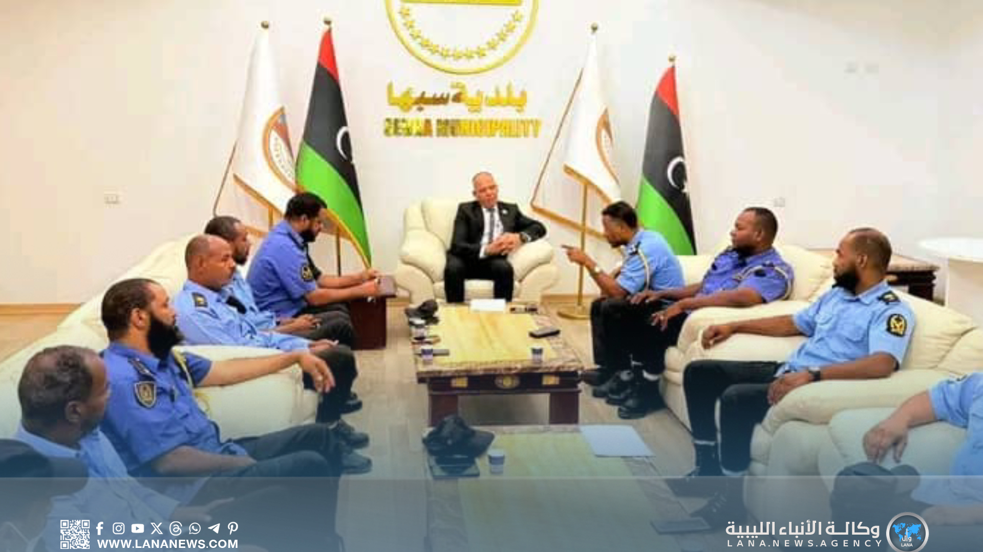 بلدي سبها يبحث مع الحرس البلدي واقع عمل المراكز وآليات تطوير الأداء