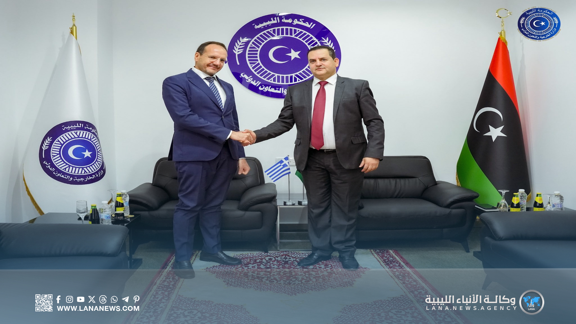 ليبيا واليونان تُؤكدان تعزيز علاقاتهما خلال لقاء وزير الخارجية والقنصل العام