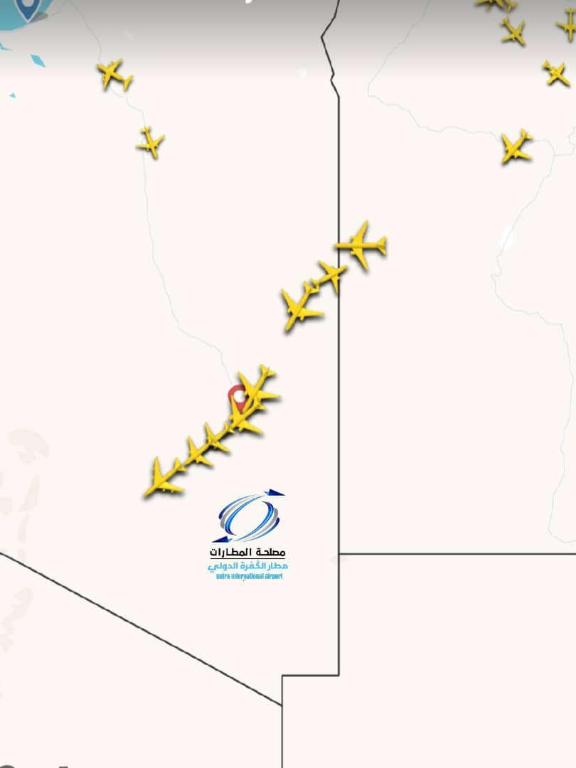 مطار الكفرة الدولي يشهد ارتفاعًا غير مسبوق في حركة عبور الطائرات