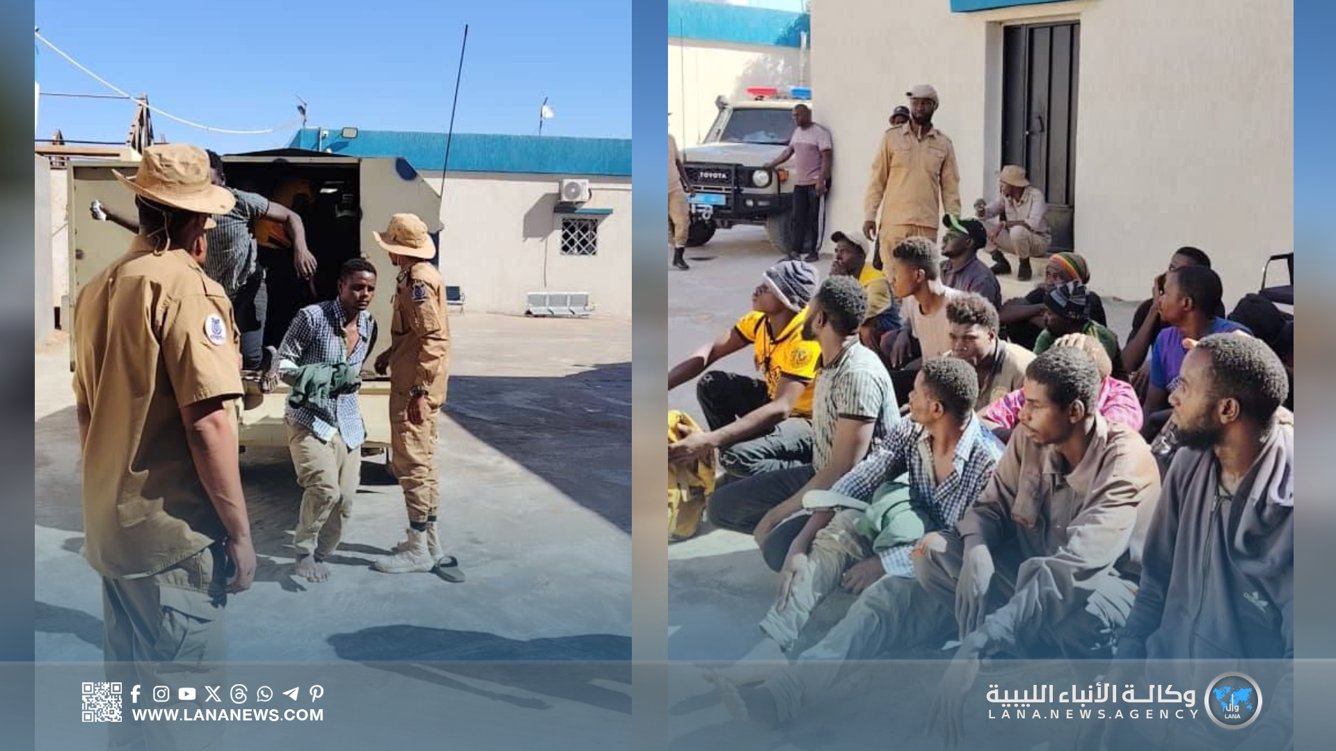 ضبط مهاجرين غير شرعيين على الطريق الصحراوي بين إجدابيا وطبرق