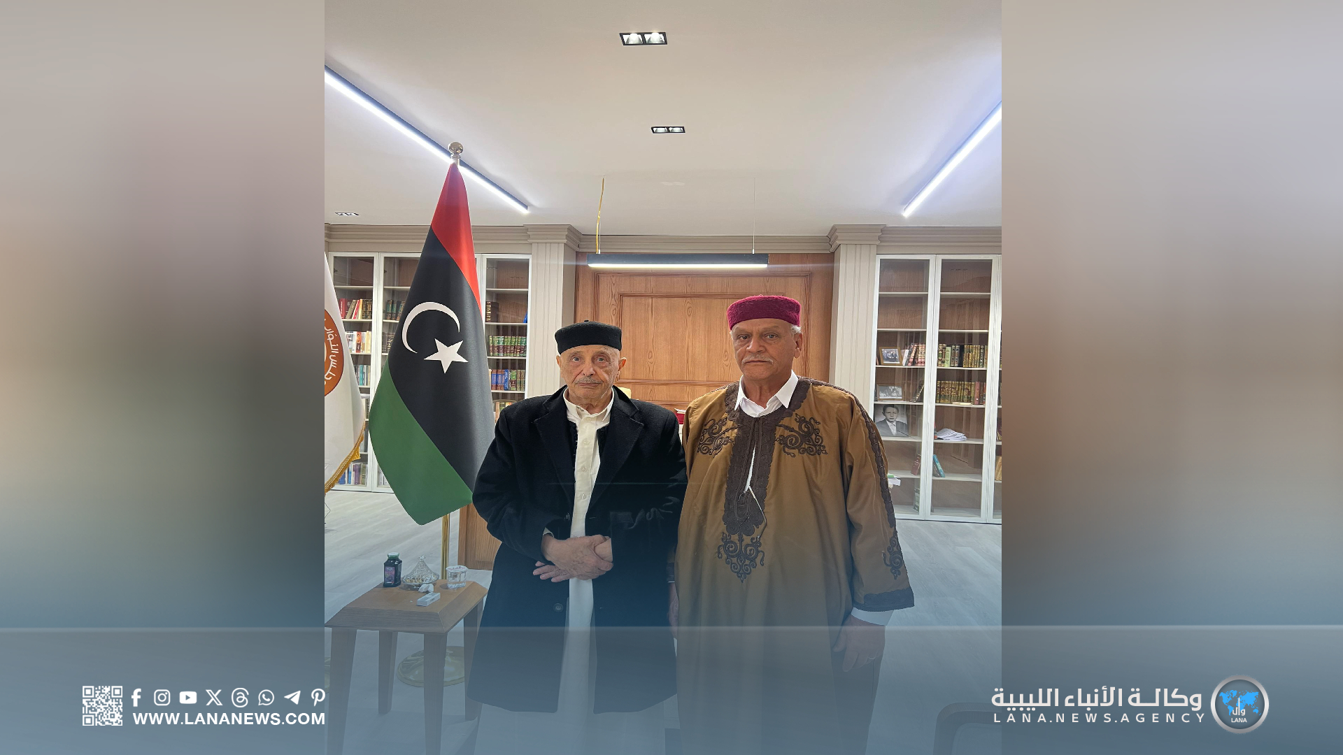 المستشار صالح يبحث مع مجلس الأشراف والمرابطين بالوسطى القضايا الاجتماعية في سرت