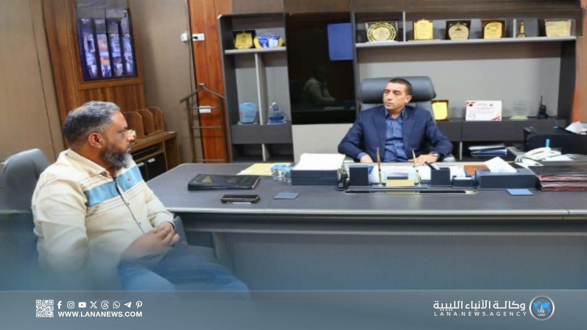 بحث التعاون بين جهاز استثمار مياه النهر وجهاز الإسعاف والطوارئ بسرت