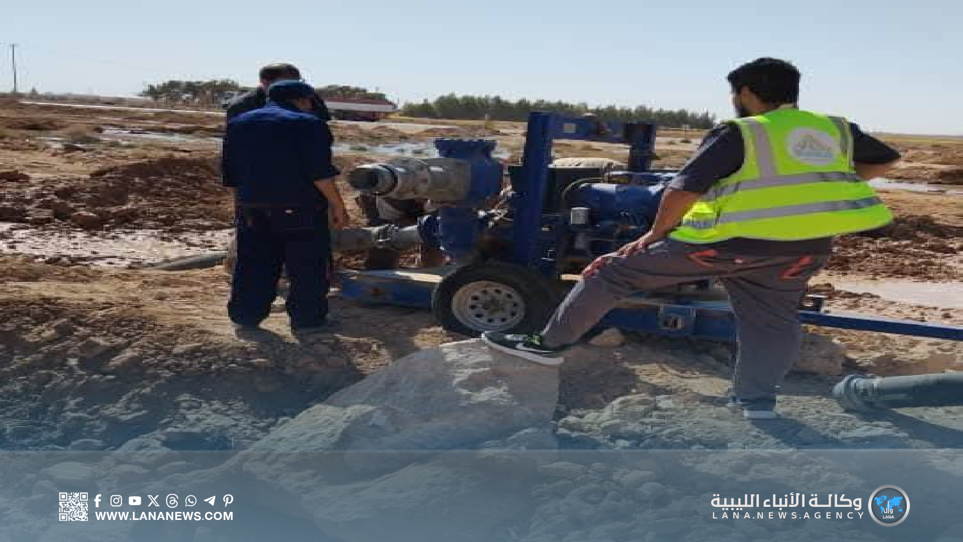 إصلاح تسرب بمنظومة النهر الصناعي بين أجدابيا وبنغازي