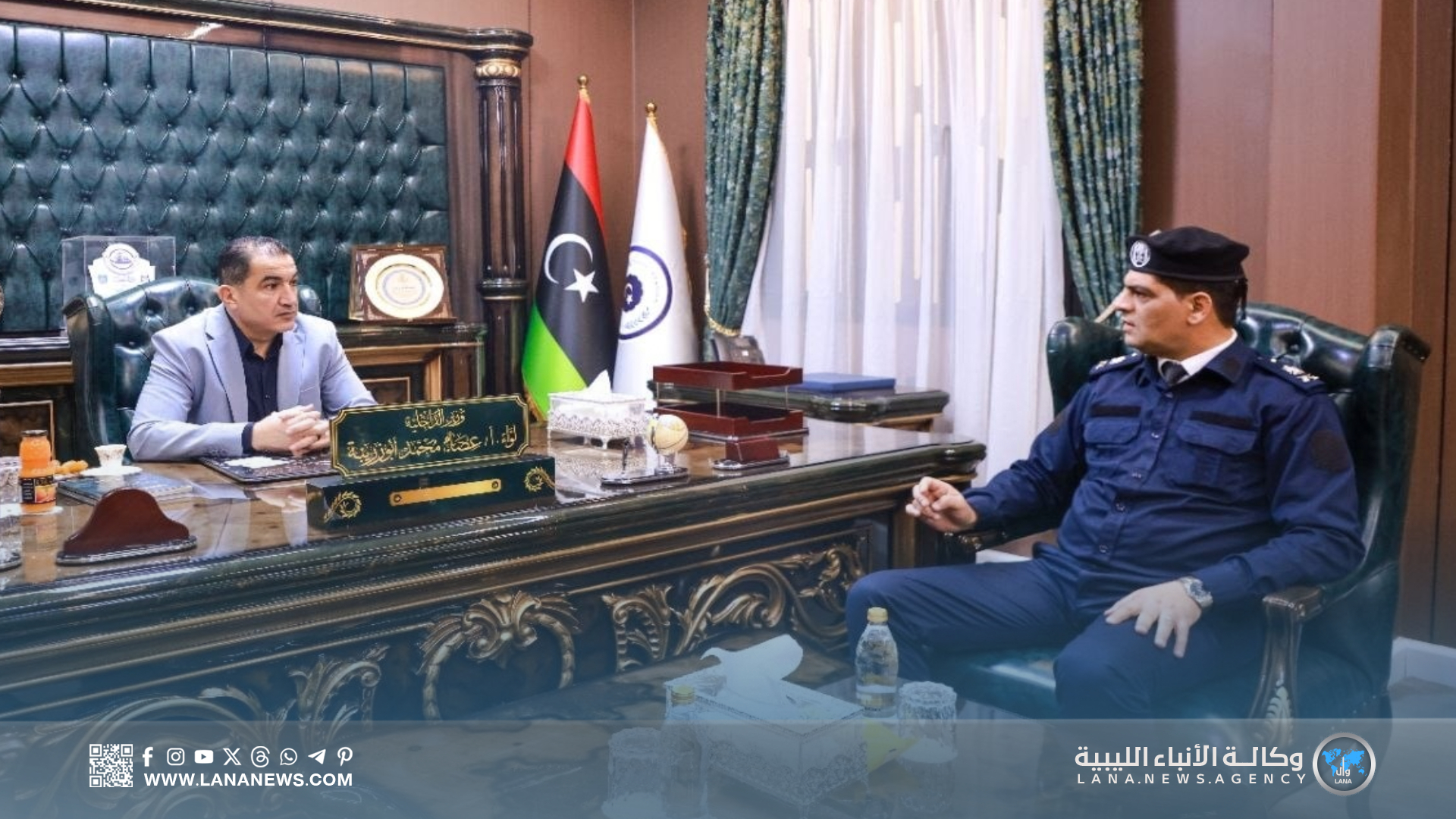 وزير الداخلية يبحث مع مدير أمن البطنان سير العمل الأمني