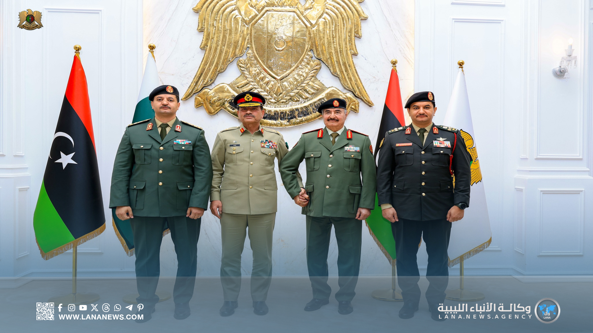 القائد العام يستقبل قائد الجيش الباكستاني في بنغازي