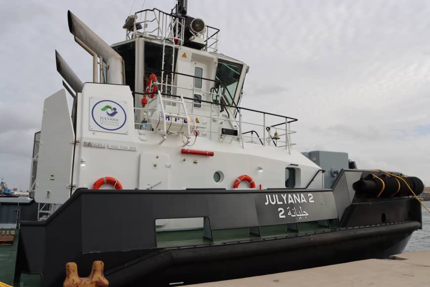 انضمام قاطرة بحرية حديثة لتعزيز قدرات ميناء المنطقة الحرة جليانة