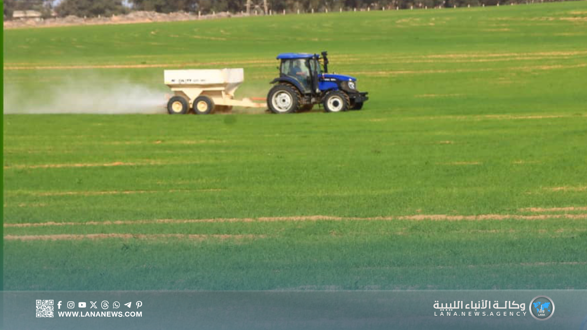انطلاق أعمال تسميد دوائر الري المحوري بمشروع المزارع الكبيرة بسرت