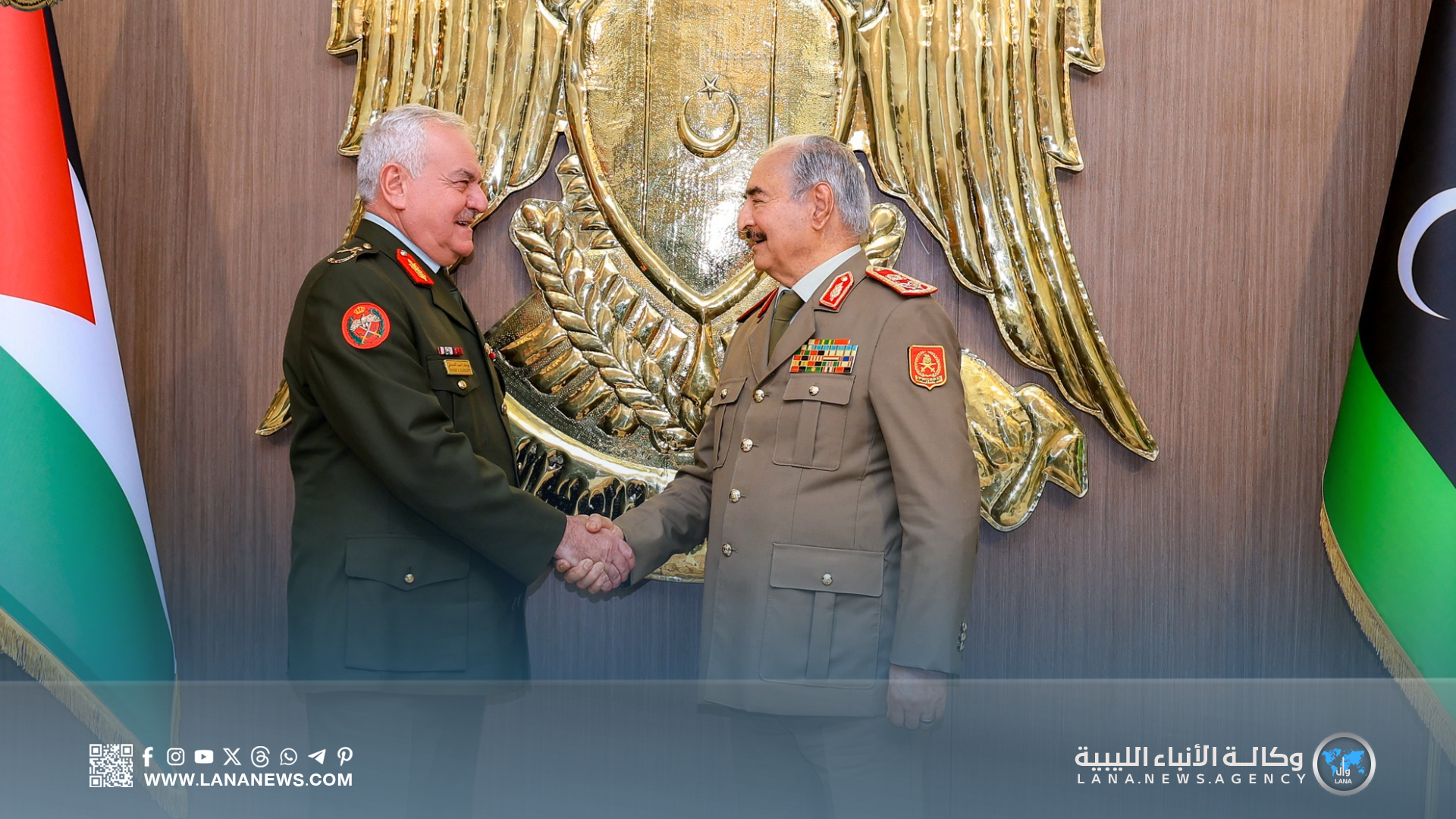 القائد العام يستقبل وفدًا عسكرياً أردنيًا رفيع المستوى