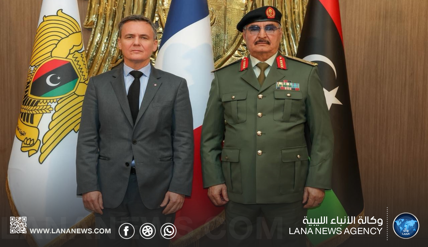 القائد العام يستقبل السفير الفرنسي الذي ينقل تحيات الرئيس ماكرون