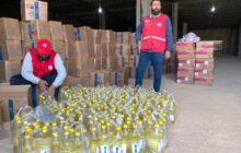 الهلال الأحمر بسرت يوزع 500 حصة غذائية على الأسر النازحة من السودان