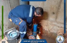 إصلاح عطل بخط تغذية مشروع الحنيوة الزراعي 