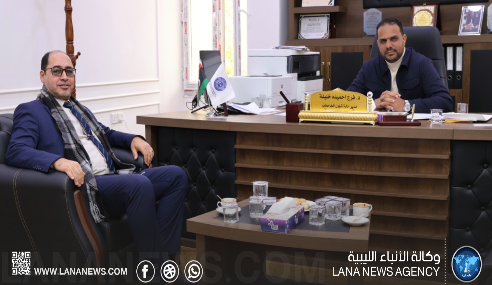 العريبي يبحث تطوير الدراسات العليا مع أكاديمية بنغازي