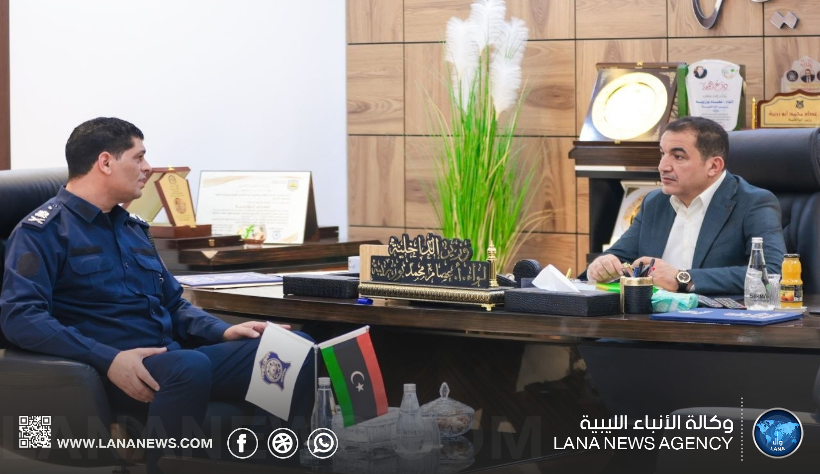 وزير الداخلية يُناقش تعزيز الخطط الأمنية في البطنان