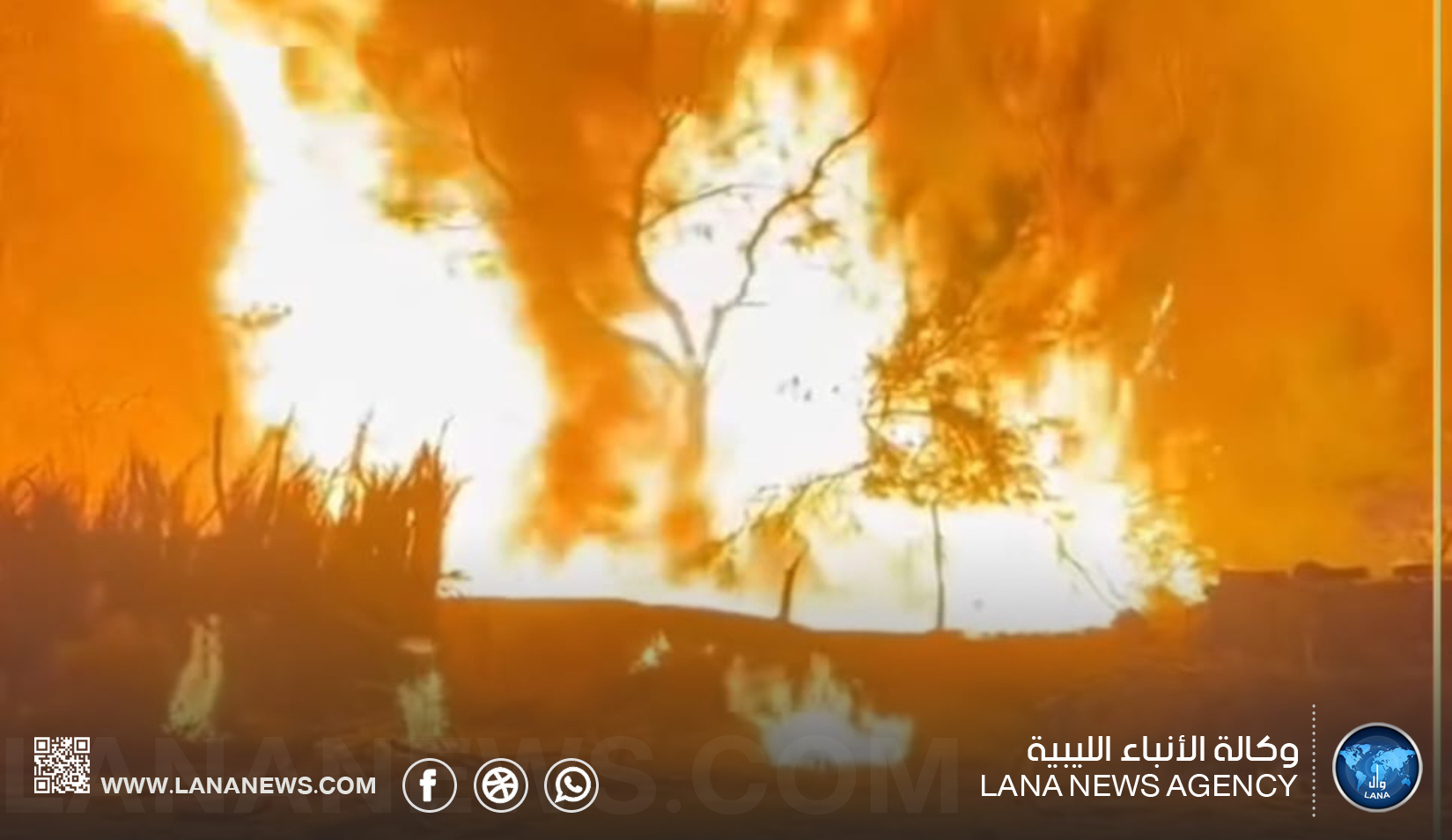 حريق يلتهم مزارع في غات ونقص الإمكانيات يعقّد جهود الإطفاء