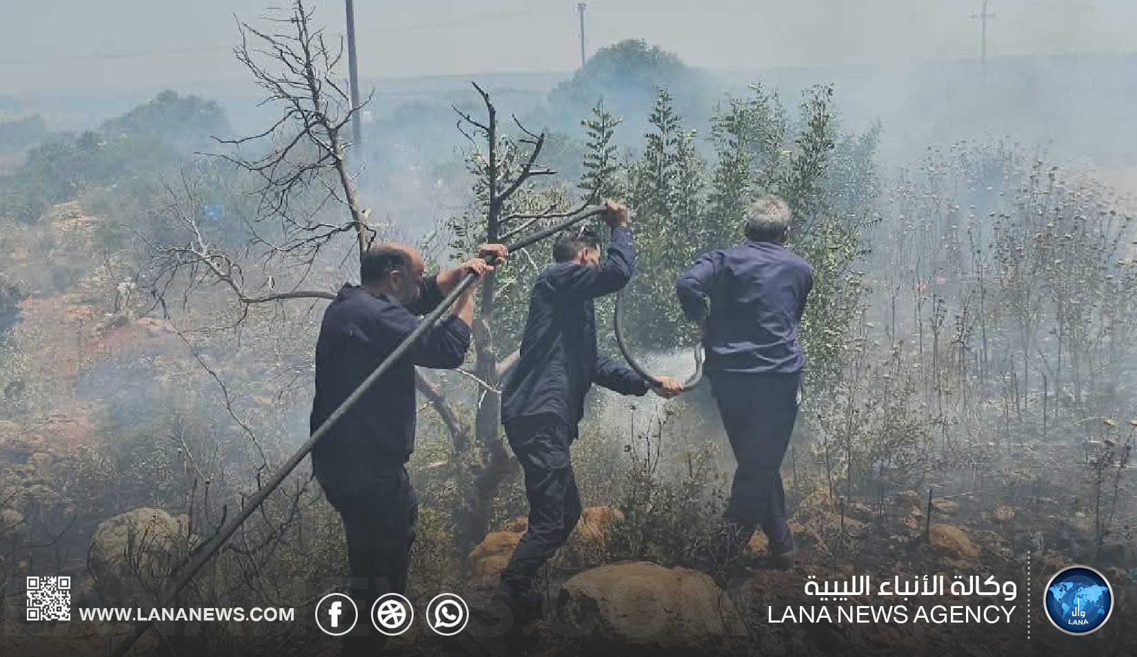 السلامة الوطنية تطالب بالدعم أثر تجدد ظاهرة الحرائق بغابات الجبل الأخضر
