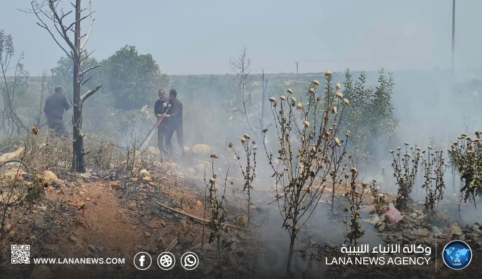السيطرة على حريق بمنطقة الوسيطة دون خسائر بشرية