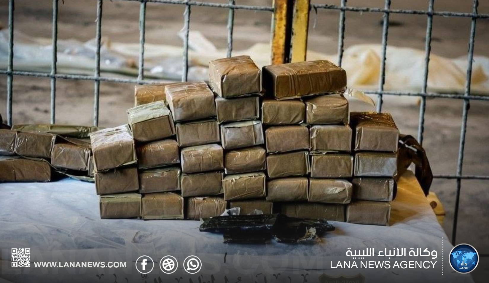 إحباط شحنة ضخمة من مخدر الحشيش بالمنطقة الحرة مصراتة
