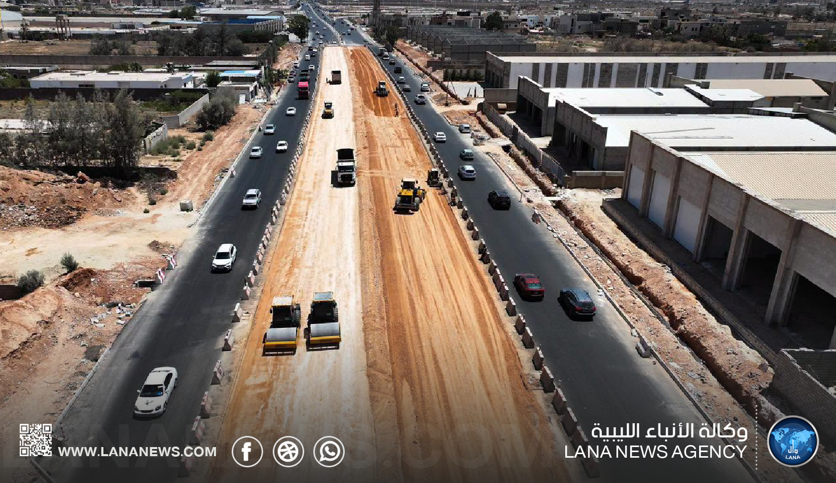 صندوق التنمية يواصل تطوير طريق الهواري لرفع كفاءة الحركة في بنغازي