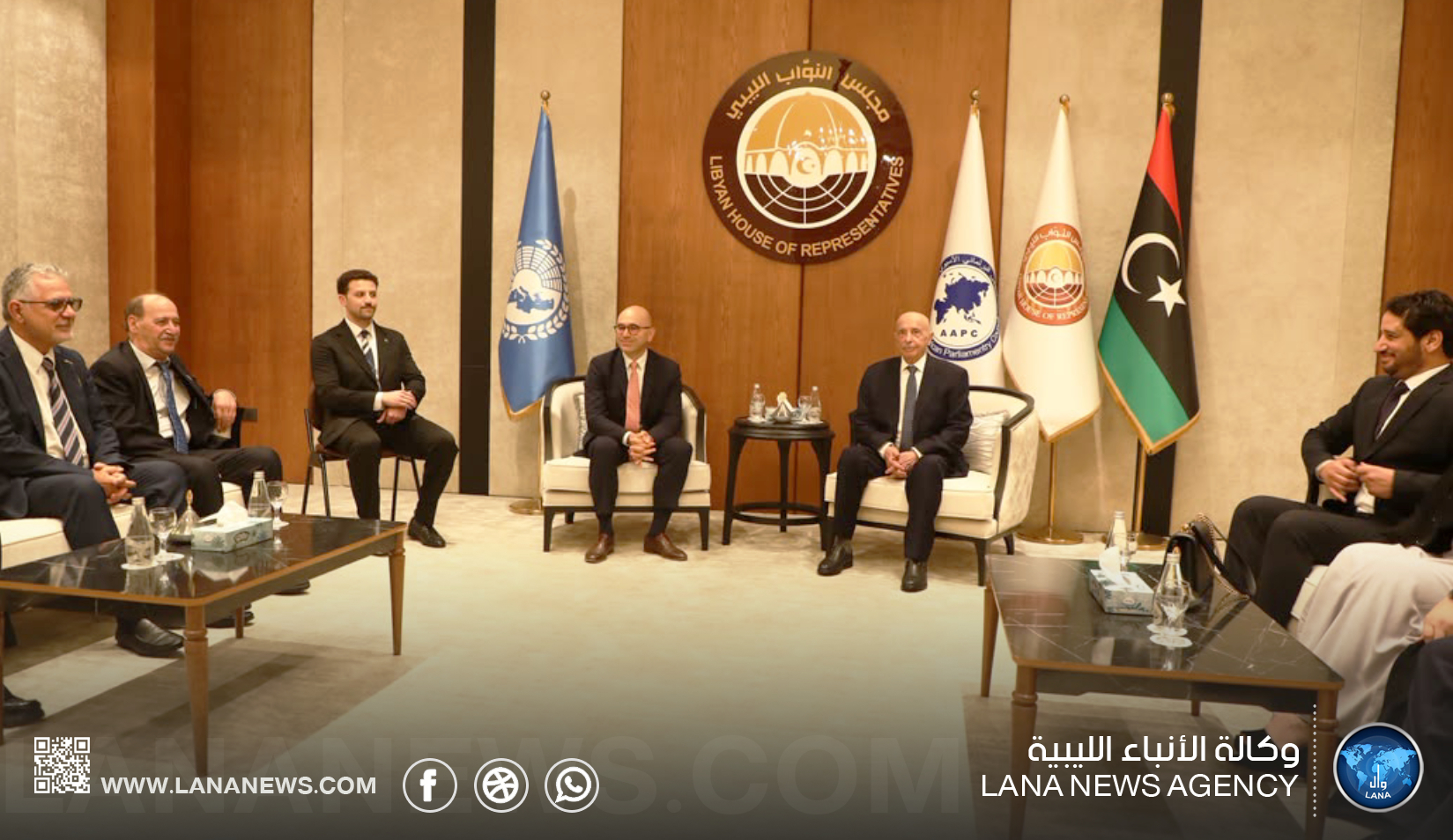 مجلس النواب يستقبل رئيس الجمعية البرلمانية للبحر الأبيض المتوسط ببنغازي