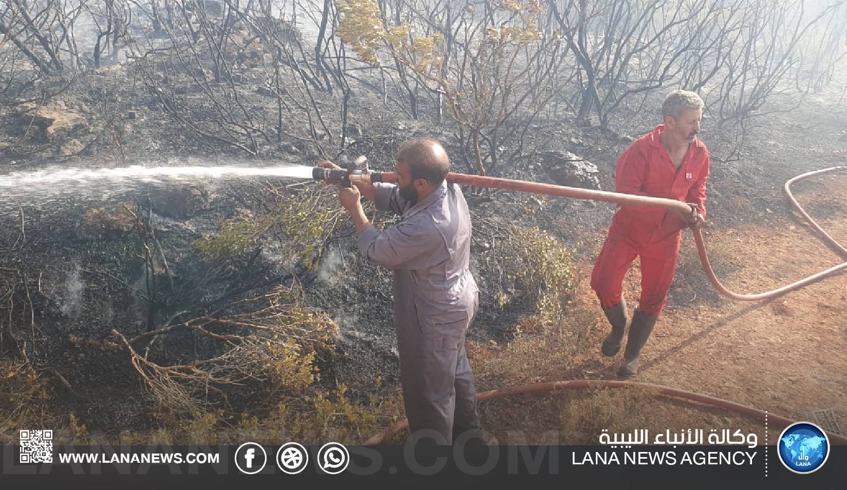 حرائق متواصلة بالجبل الأخضر ومطالب بدعم السلامة الوطنية