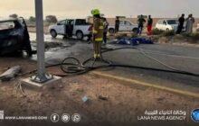 حادث بطريق البريقة القديم يودي بحياة خمسة أفراد