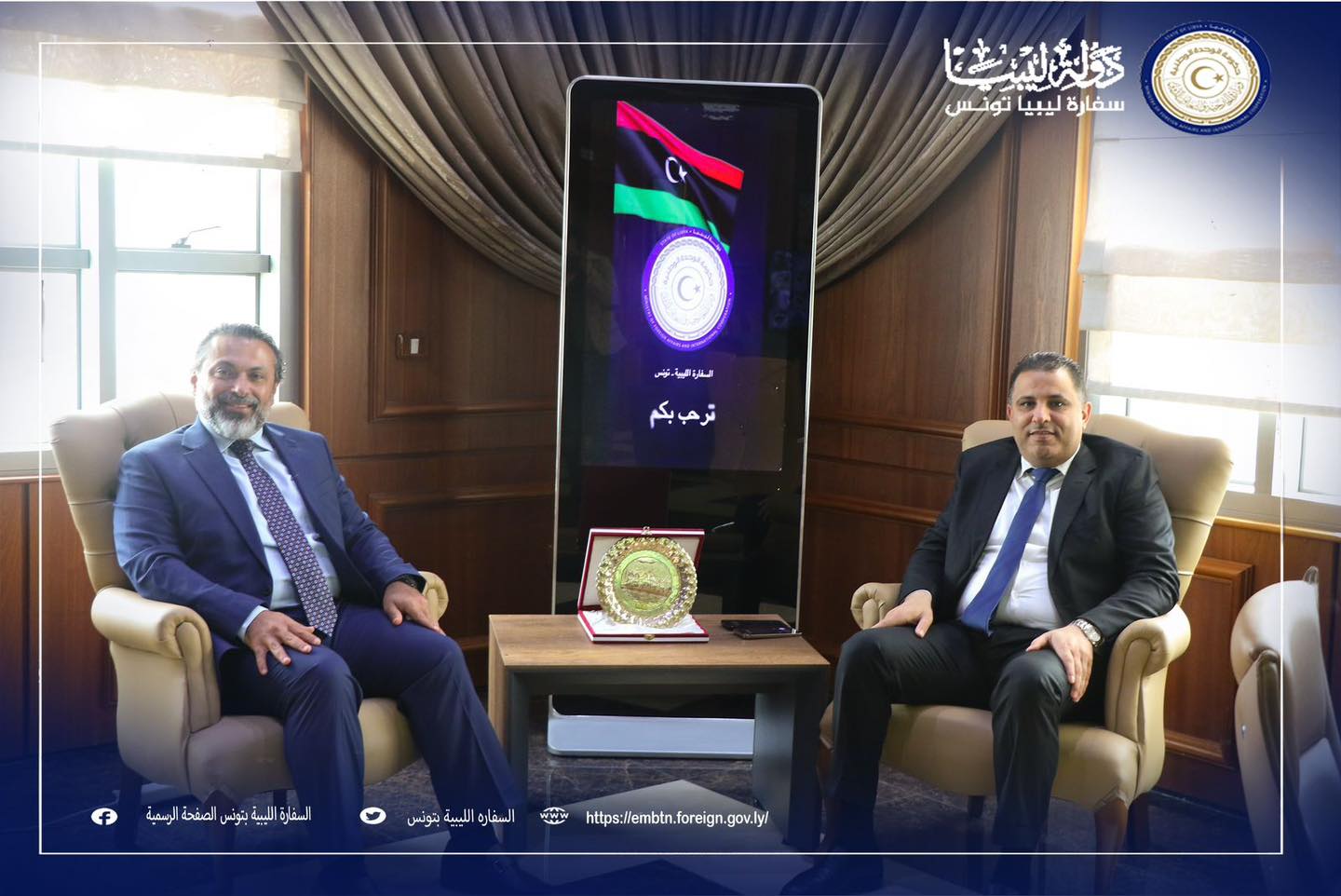 قدارة يبحث تعزيز التعاون الاقتصادي والاجتماعي والسياسي بين ليبيا والكويت