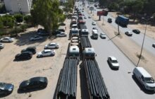 شركة الكهرباء ترسل قافلة ضخمة للمدن المنكوبة بالجبل الأخضر لإصلاح أعطال الشبكات الكهربائية