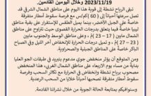 الوضع الجوي المتوقع بداية من اليوم الأحد وخلال اليومين القادمين