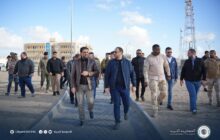 رئيس الحكومة الليبية يضع حجر الأساس لإنشاء جسرين جديدين بمدينة أجدابيا