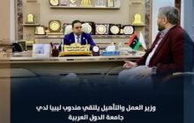 وزير العمل يبحث مع مندوب ليبيا لدى الجامعة العربية ملف المنظمات العربية العمالية