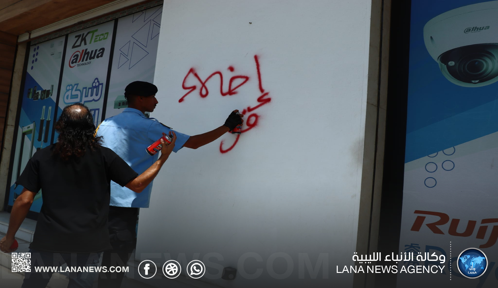 الحرس البلدي بنغازي ينذر المخالفين بشأن أعمال توسعة طريق الهواري