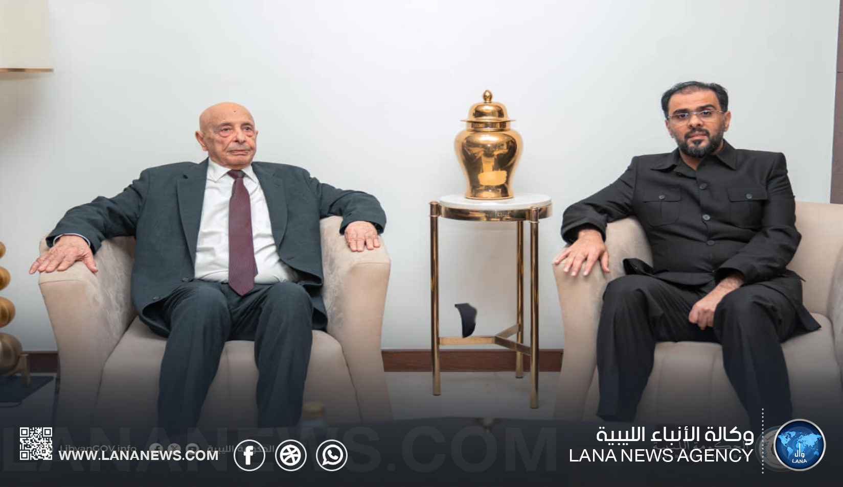 رئيس مجلس النواب يبحث مع رئيس الحكومة الليبية القضايا المتعلقة بالشأن العام