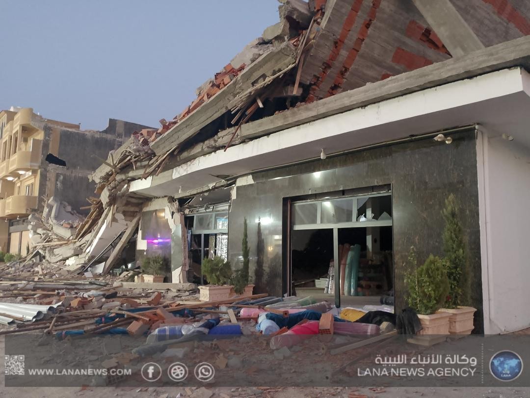 نهار مبنى في بنغازي مملوك لسيدة ليبية وزوجها المصري